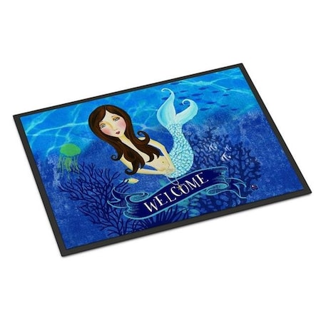 Carolines Treasures Carolines Treasures VHA3010MAT Welcome Mermaid Indoor or Outdoor Mat; 18 x 27 in. VHA3010MAT